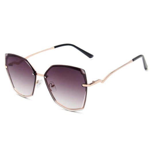 RIMLESS CURVED TEMPLE SUNGLASSES