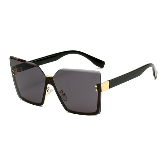 OVERSIZED RIMLESS SQUARE SUNGLASSES